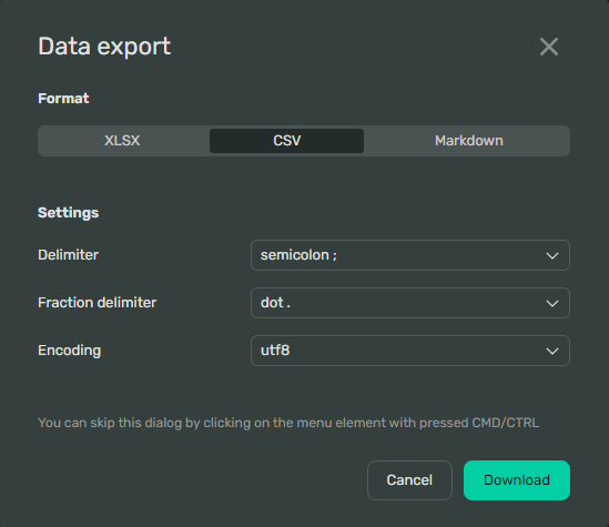 export-interface